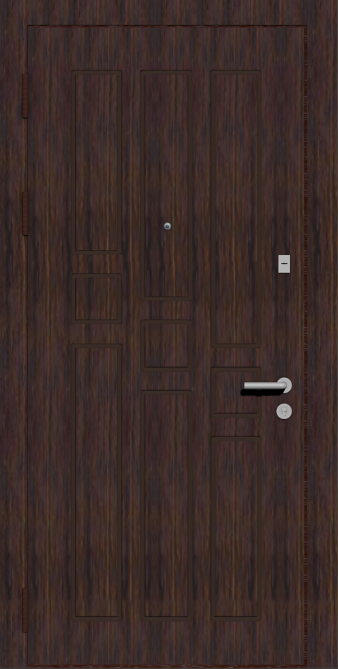 Классическая входная дверь с отделкой шпон венге и фрезеровкой С2